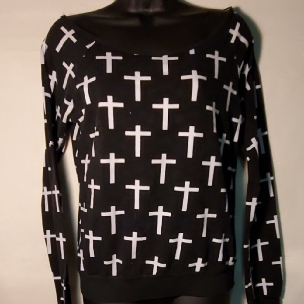 ISO DO NOT BUY!!!!! 
Black Cross Pattern Sweater
